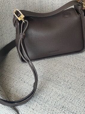 The Horse Mini Clementine Dark Brown Pebbled Leather Crossbody Bag